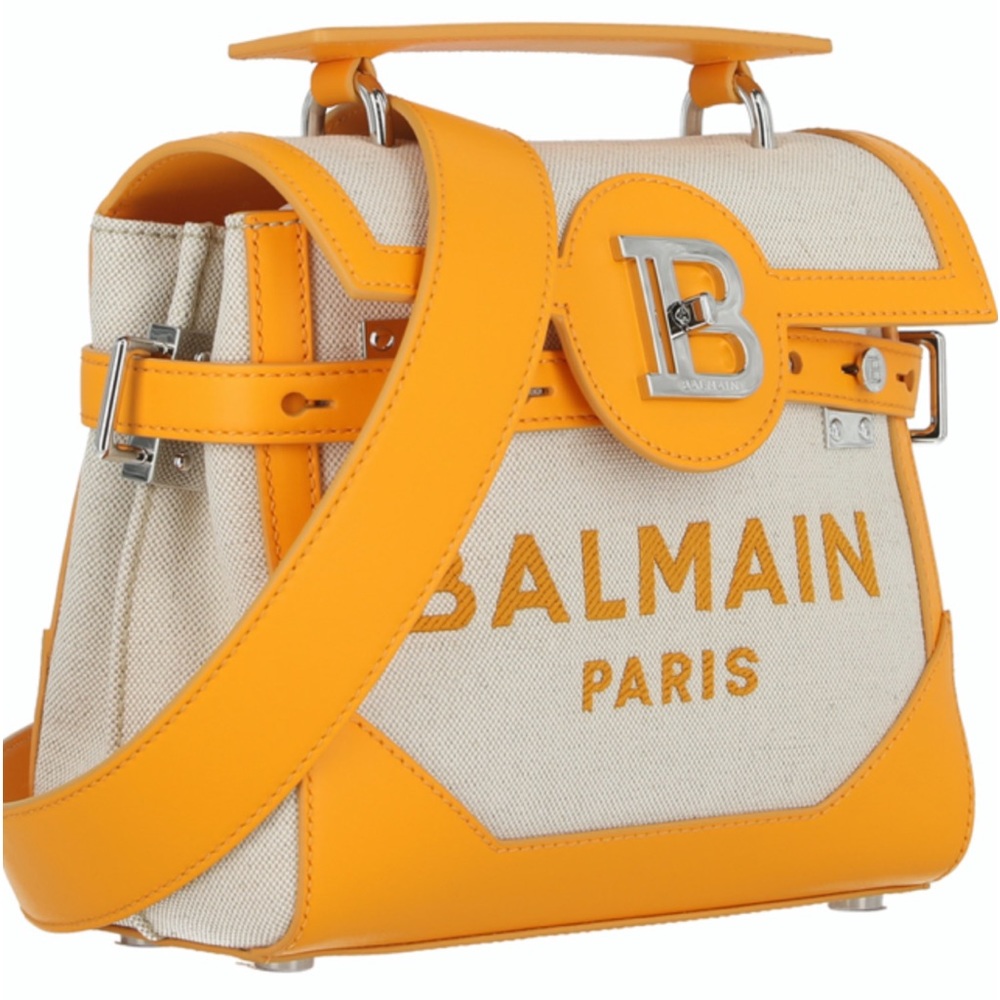 NWT BALMAIN B-Buzz 23 Leather & Canvas Crossbody Bag